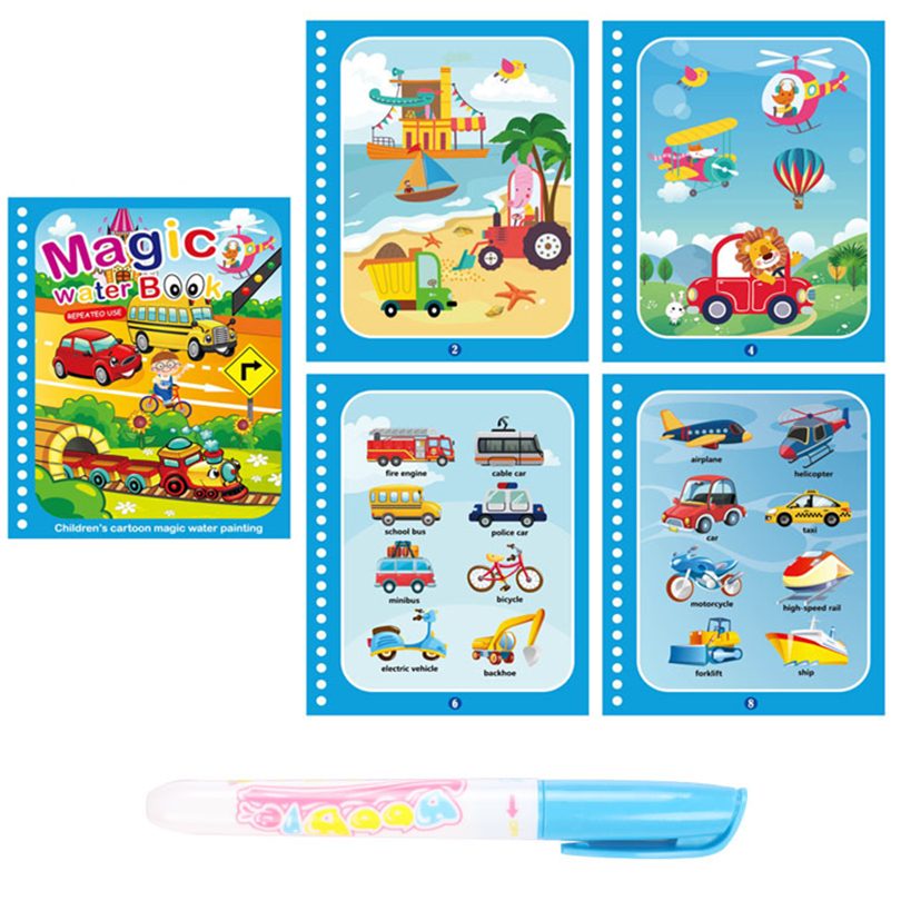 LOLEDE Magic Water Drawing Book Coloring Book Doodle Magic Pen Painting Drawing Notebooks Kids Birthday Christmas Year: 40