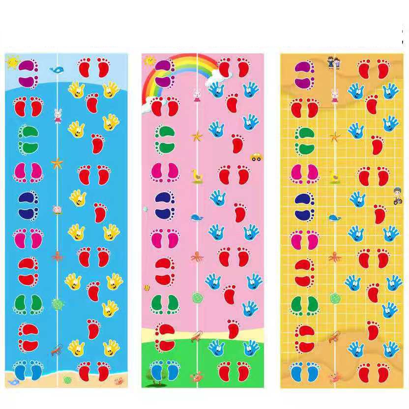 Hand and Feet Game Kids Jumping Carpet Mat Children Jump Lattice Pad Family Kindergarten Indoor Outdoor Team Toys