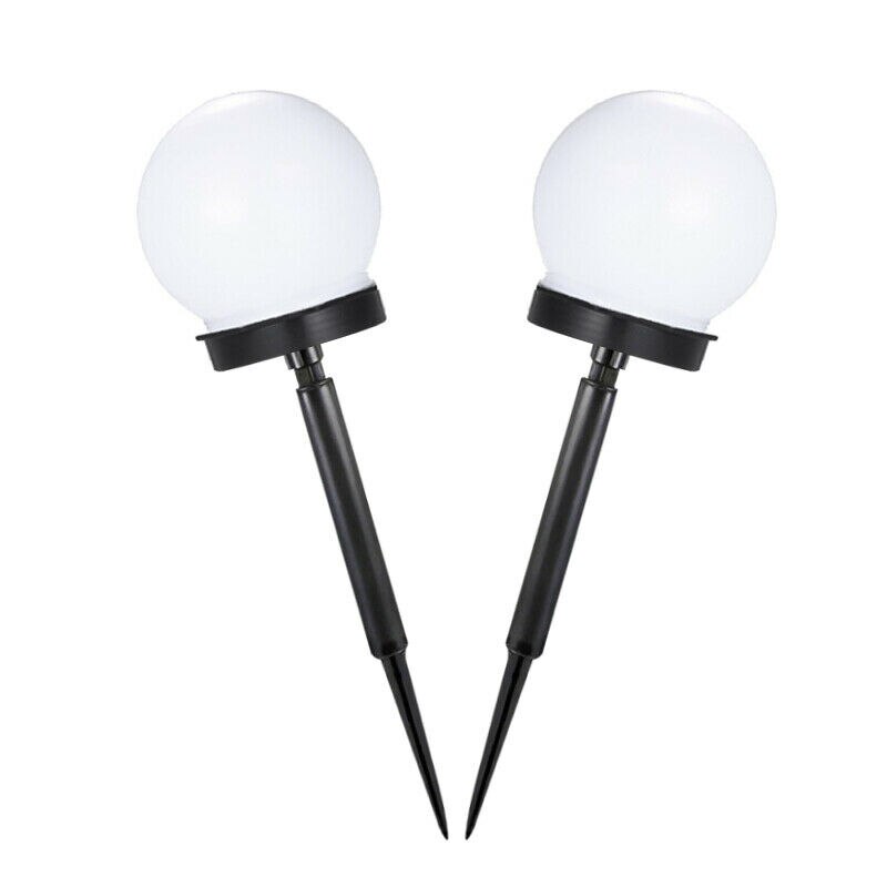 2pcs LED Solar Round Ball Solar Lamp Power LED Lights Solar Waterproof Garden Christmas Decor For Outdoor Ground Plug Lamp