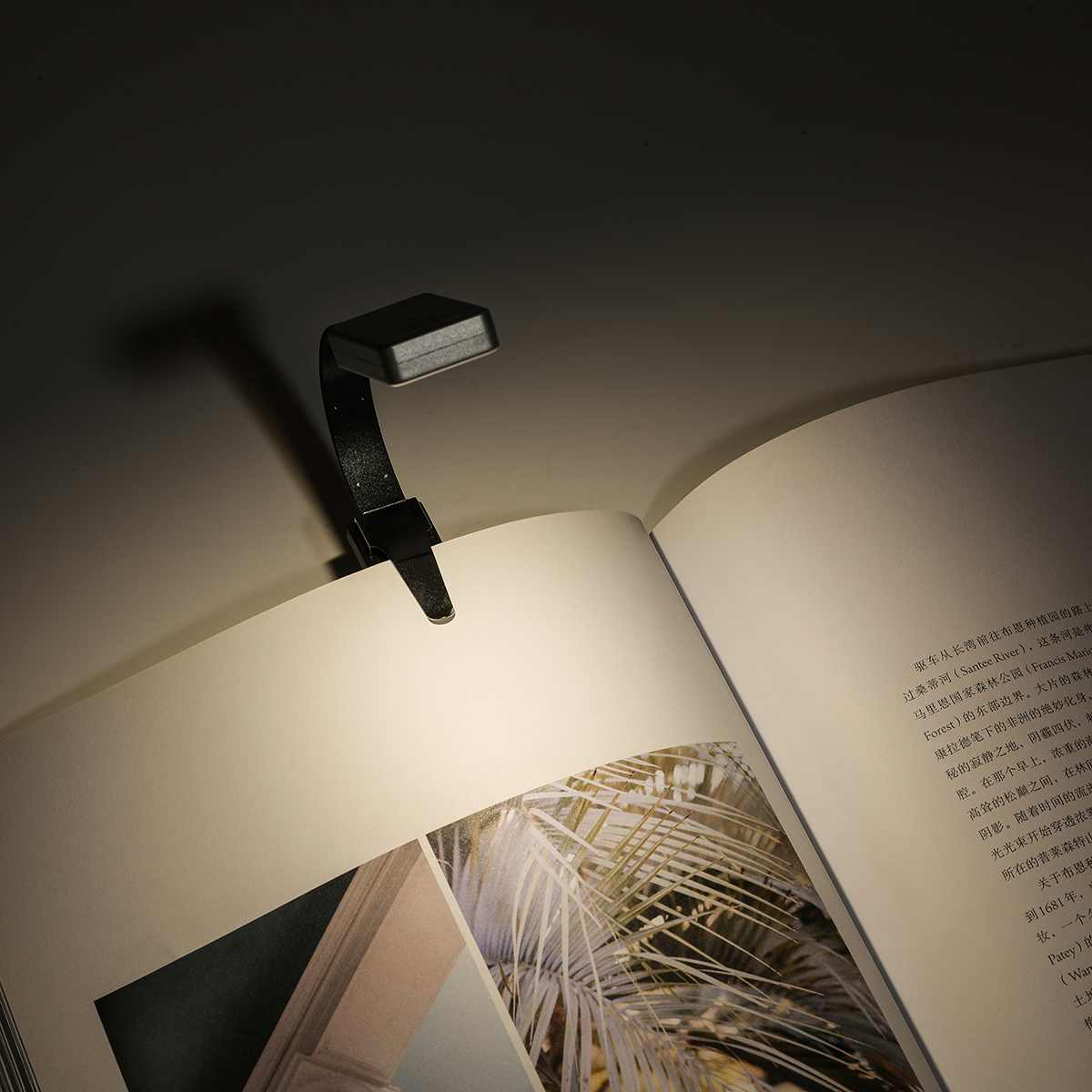 Lámpara de lectura para libros 360 Clip de lámpara de luz delgada iluminación blanca cálida Flexible de lectura electrónica de libro luz USB recargable para Kindle