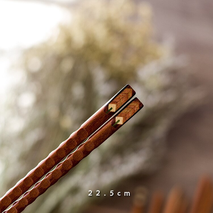 Juego de palillos de madera de hierro Natural japonés hecho a mano, de valor, cordel de comida china para Sushi 1 par: green