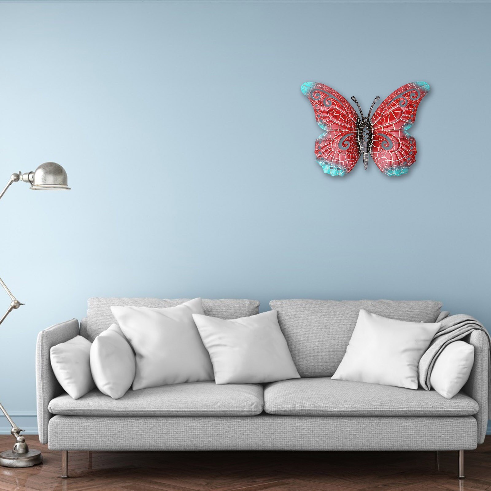 Moderne 3D Stereo Smeedijzeren Simulatie Vlinder Wanddecoratie Thuis Sofa Achtergrond Muursticker Muurschildering Metalen Ornament