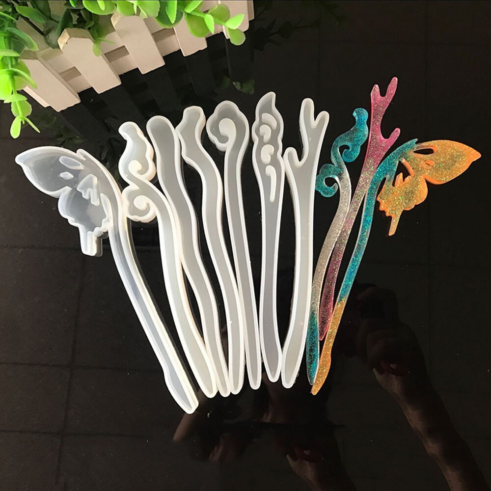 DIY Transparante Haarspeld Siliconen Mal Maken Retro Stijl Haar Stok Sieraden Hanger Hars Ambachtelijke