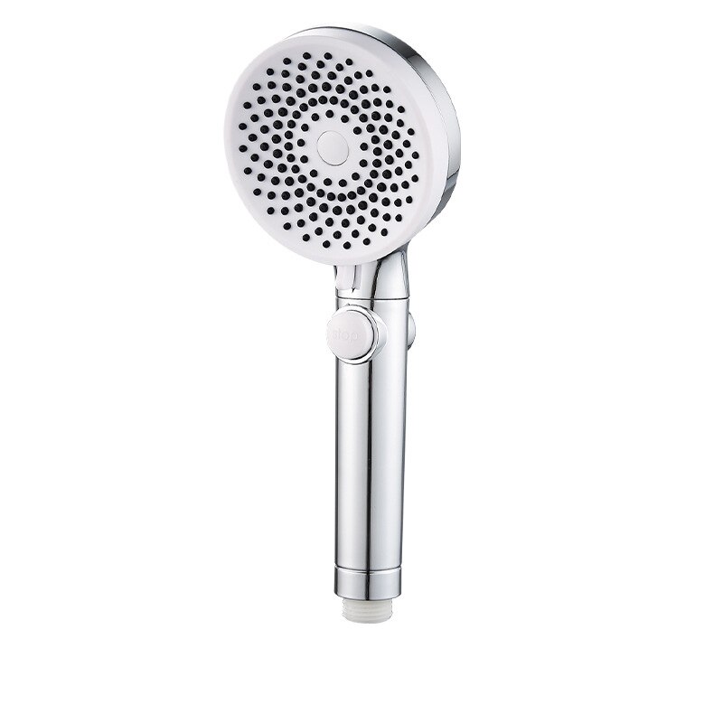 Wysokociśnieniowa głowica prysznicowa regulowana 3 tryby zielony czarny jeden klucz robić zatrzymania oszczędzania wody ręczny prysznic łazienkowy: srebro