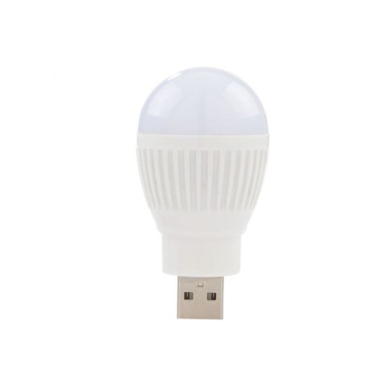 Newest Mini USB LED Light Portable 5V 5W Energy Saving Ball Lamp Bulb For Laptop USB Socket Light Outdoor Night Light H-best: White