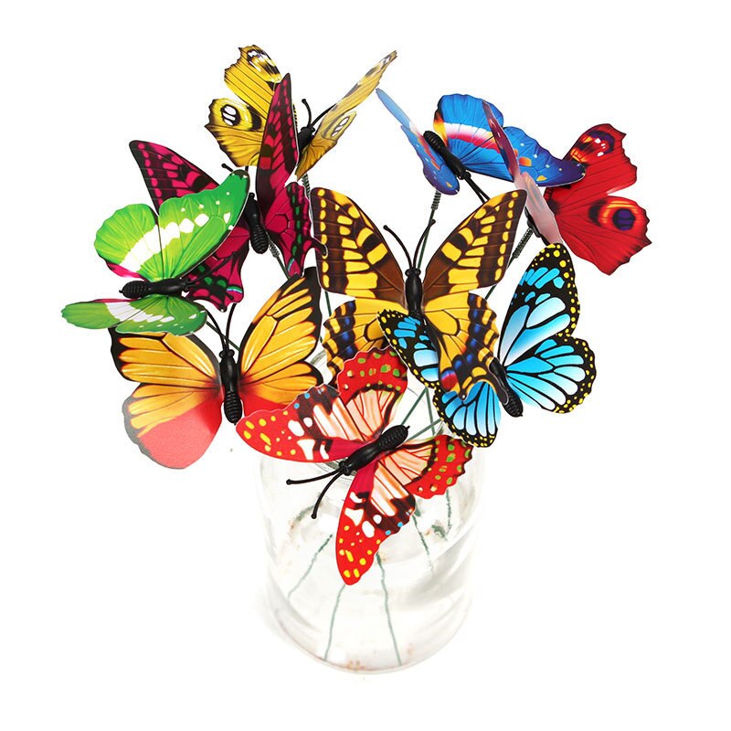 Pvc Simulation Single-Layer Plunger Butterfly Gardening Ornaments Garden Flower Arrangement Decoration Wedding Wedding Hanging B