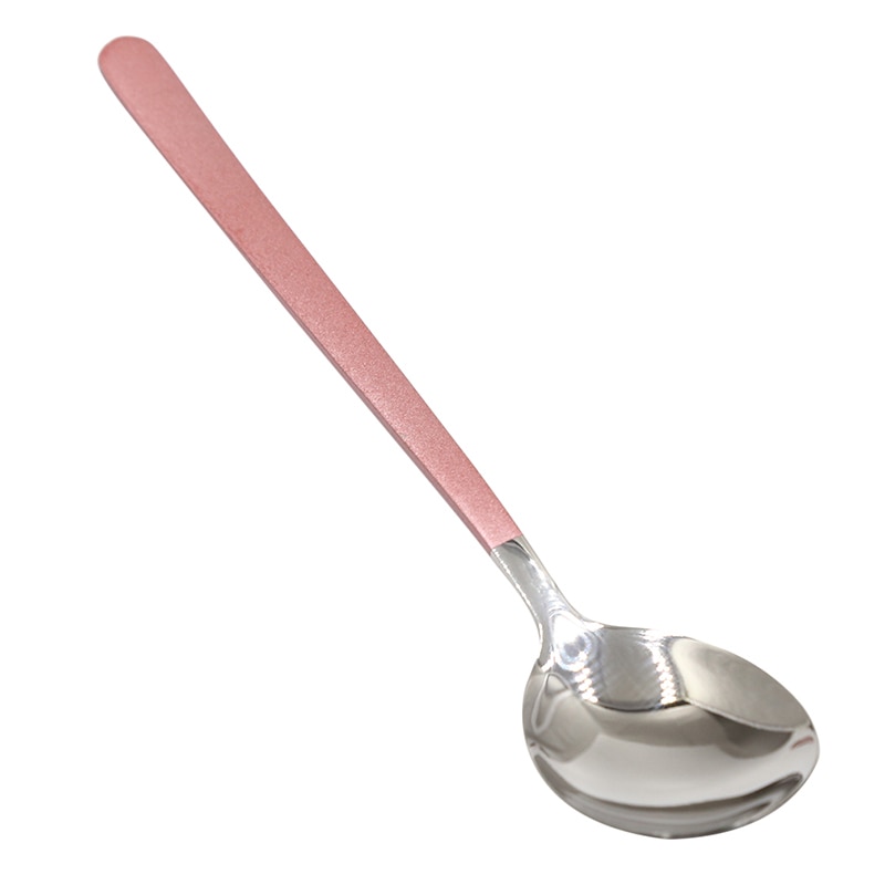 Cuillère fourchette or à Long manche | Fourchette à Long manche, cuillère pour la crème glacée vaisselle plaqué or Dessert thé cuillères à café cuillères en acier inoxydable