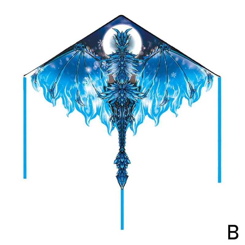 Outdoor toy for children, ice & fire dragon kite with ripstop string, albatross kite, large animal shape, flying  g1s 1: B