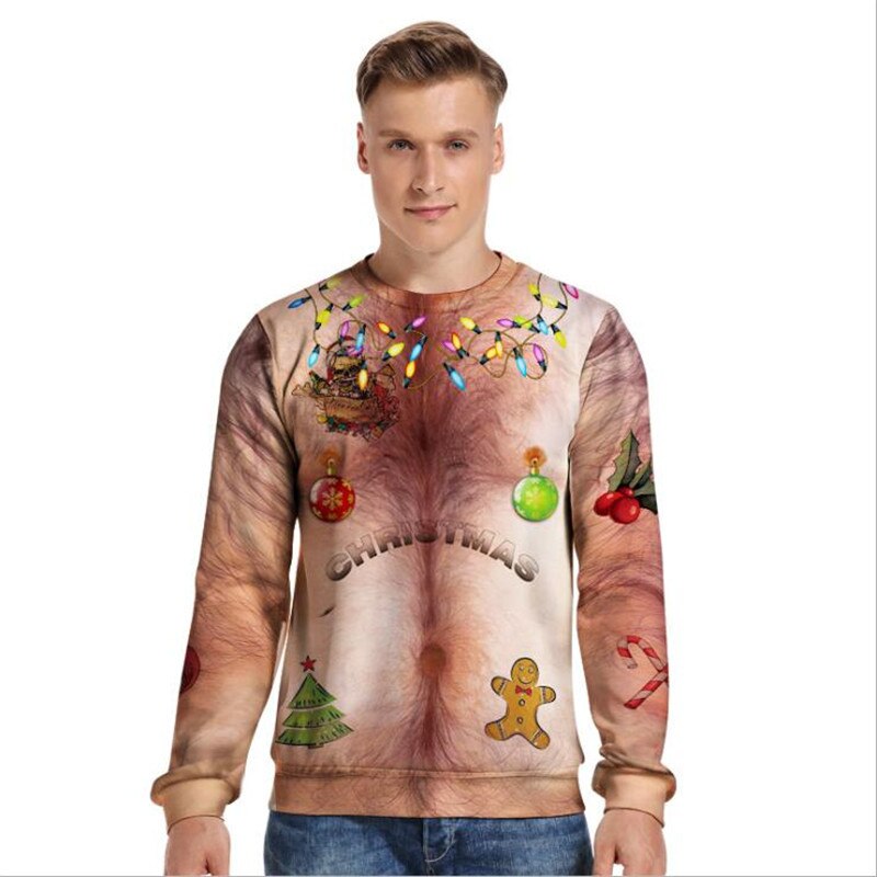Hombres Mujeres Cosplay feo Navidad suéteres Navidad sudadera 3D divertido impreso vacaciones Navidad ropa suéter suéteres