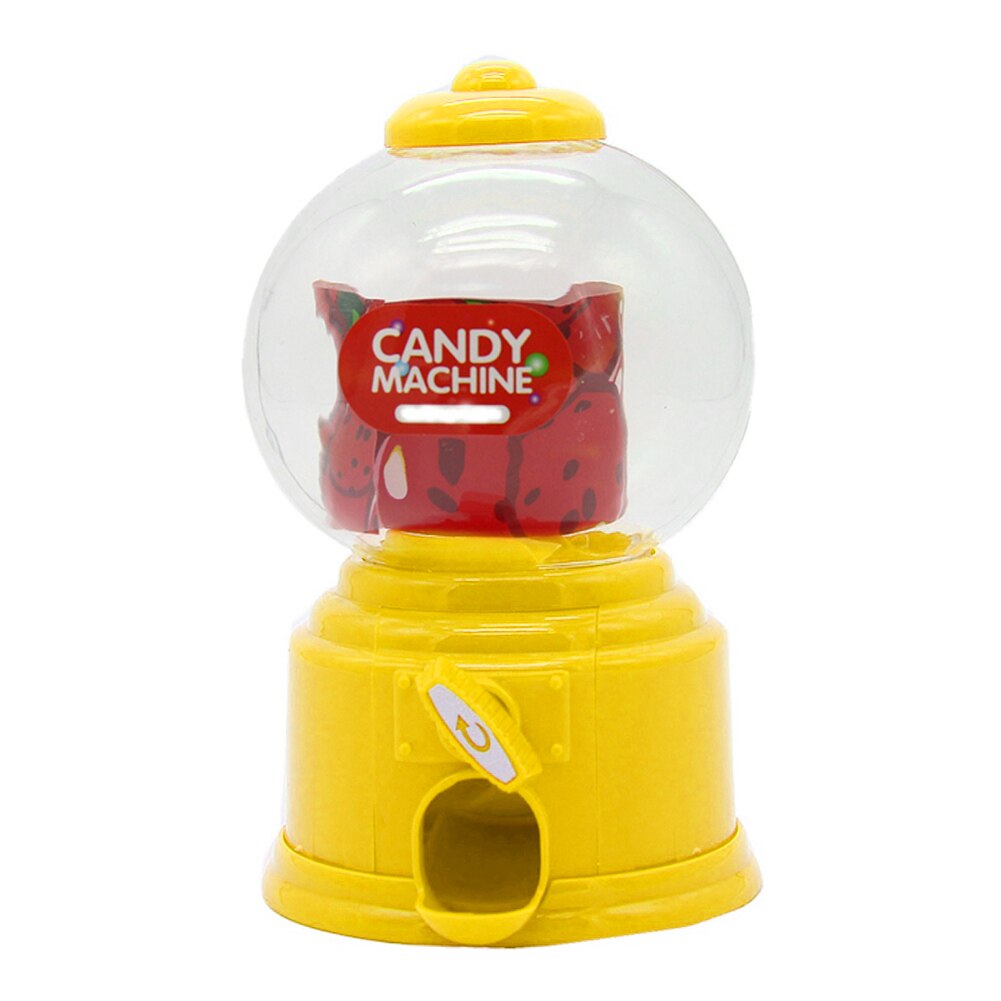 Søde søde mini slik maskine boble dispenser mønt bank børn legetøj børn sal 99: Gul