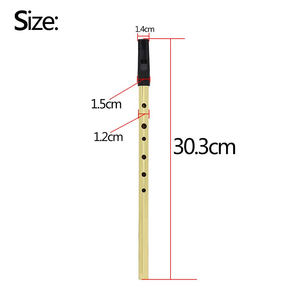 Traditional Tin Penny Whistle 6 holes Wind Music Instrument Brass Key of D Woodwind Instruments Bamboo Flute