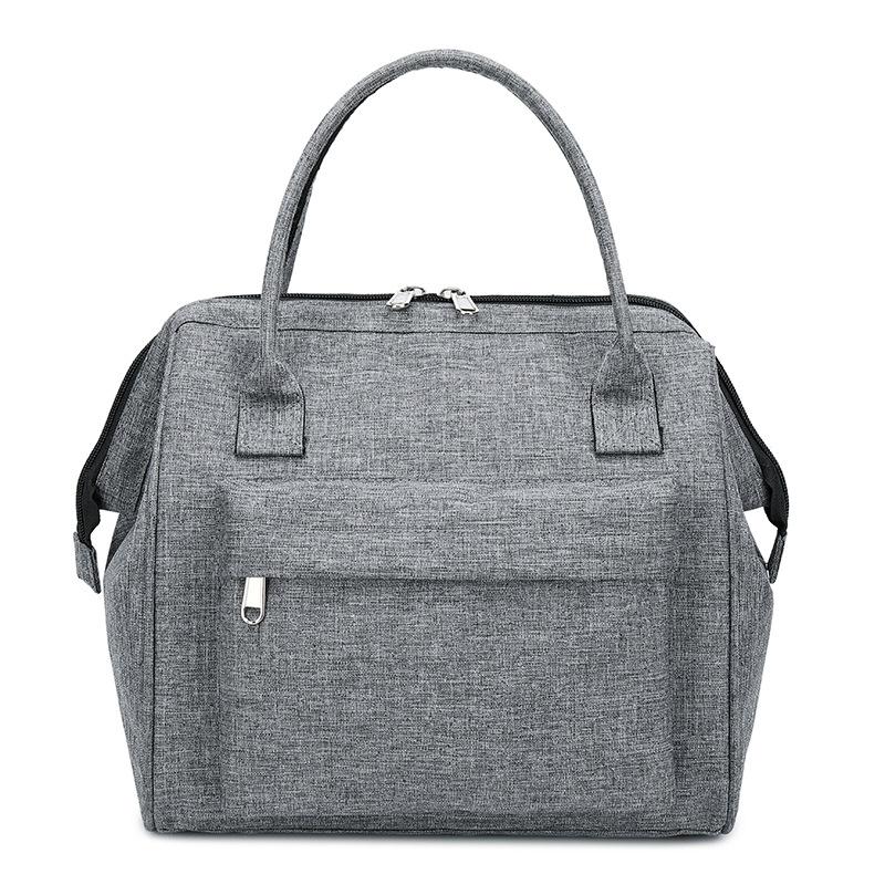 Oxford lunchtassen voor dames, grote capaciteit lunchbox tas, waterdichte lunchtas, antidiefstal picknicktas, dames loncheras clutch tas: Grijs