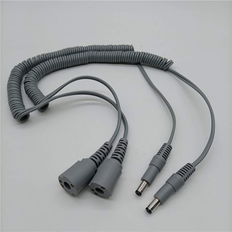 Strong Manicure machine Accessories Nail Drill Handpiece Cord power Cable For Electric Nail Drill 10mm Gray Handle Rope: 2 pcs DC plug