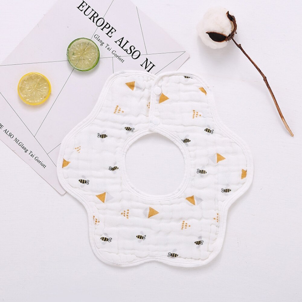 360 graus de giro algodão flor impermeável bebê arroto panos saliva toalha dos desenhos animados macio redondo bandana babadores alimentação cachecol: E758401A