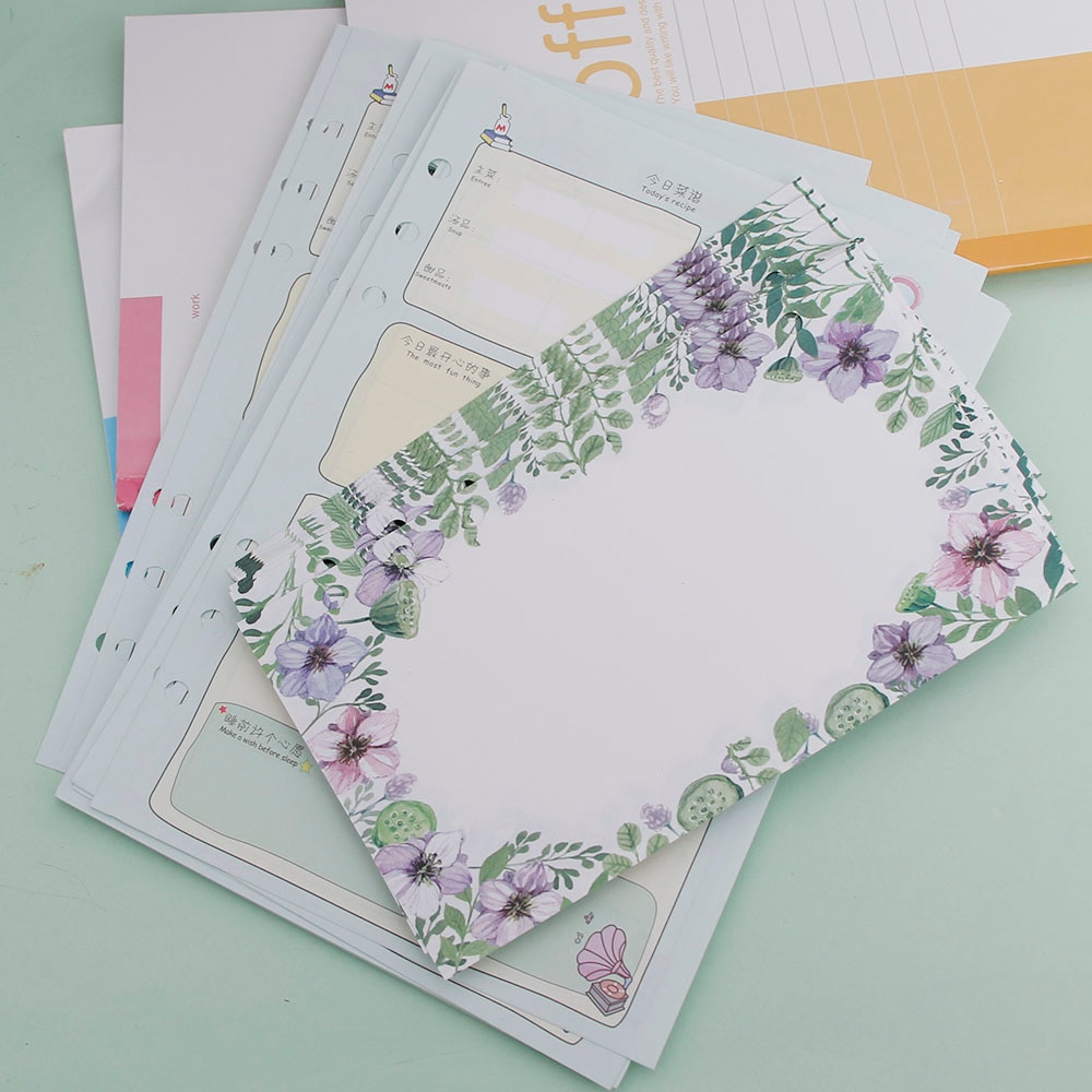 Loose Leaf Notebook Spiral Planner Refill Inner Paper A5 A6 Pages Diary Weekly Monthly Plan To do List