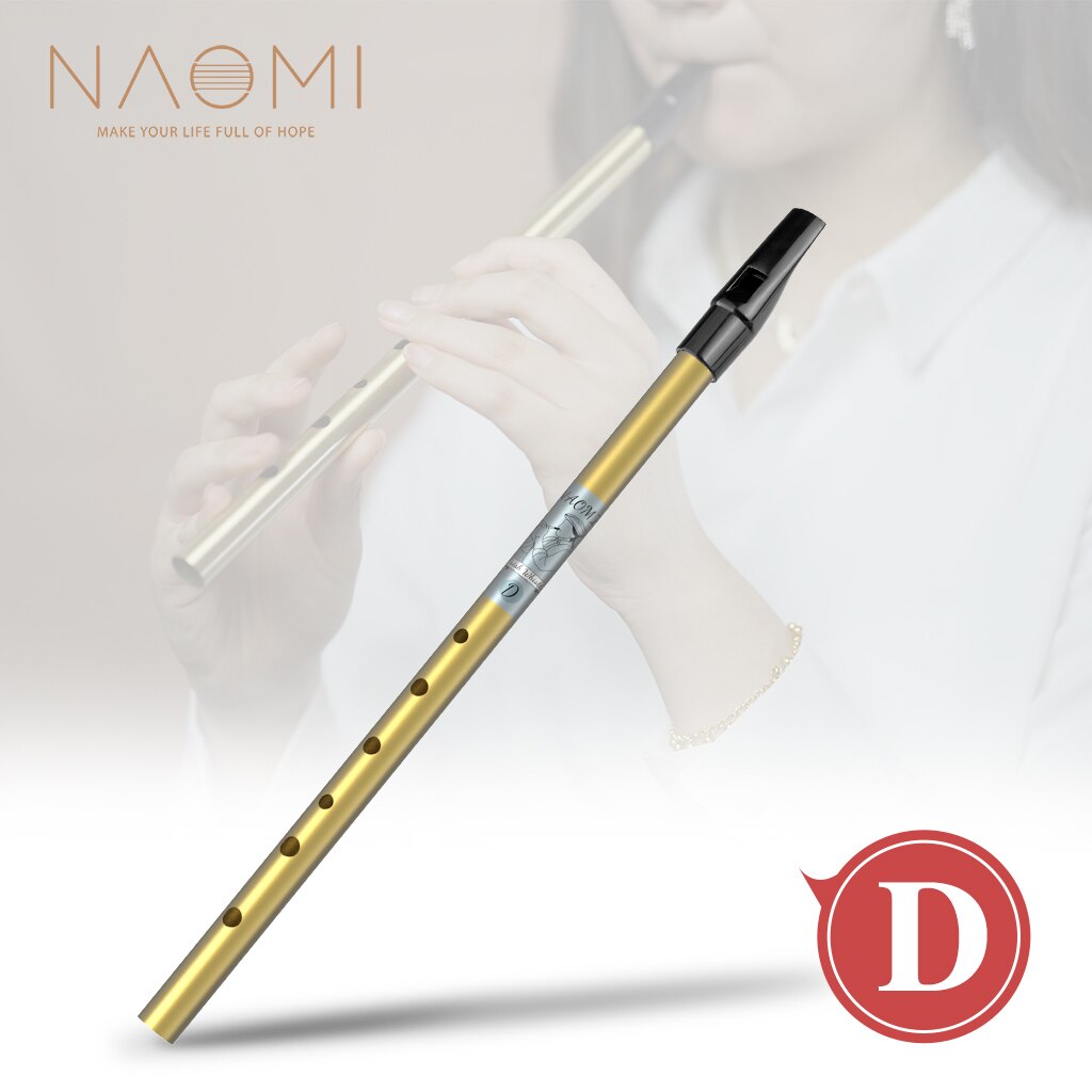NAOMI Golden High C&D Irish Whistle Scottish Penny Whistle Aluminum Alloy Tube Tin Penny Whistle 6 Holes Flute: HIGH D