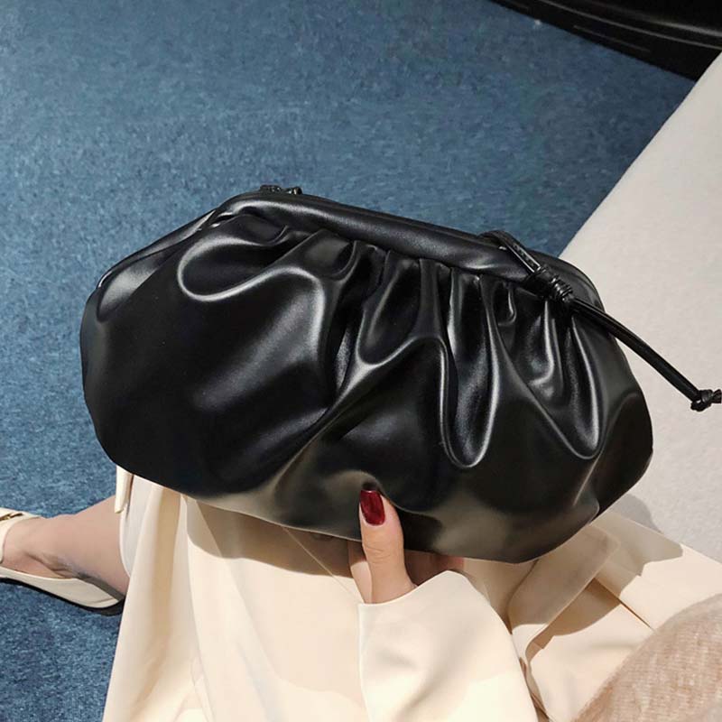 Luxus Neue Wolke bilden Frauen Schild Kupplung Tasche Gefaltete Knödel Schulter Bote Tasche Kleine Nette Dame Crossbody-tasche Handtasche: Schwarz