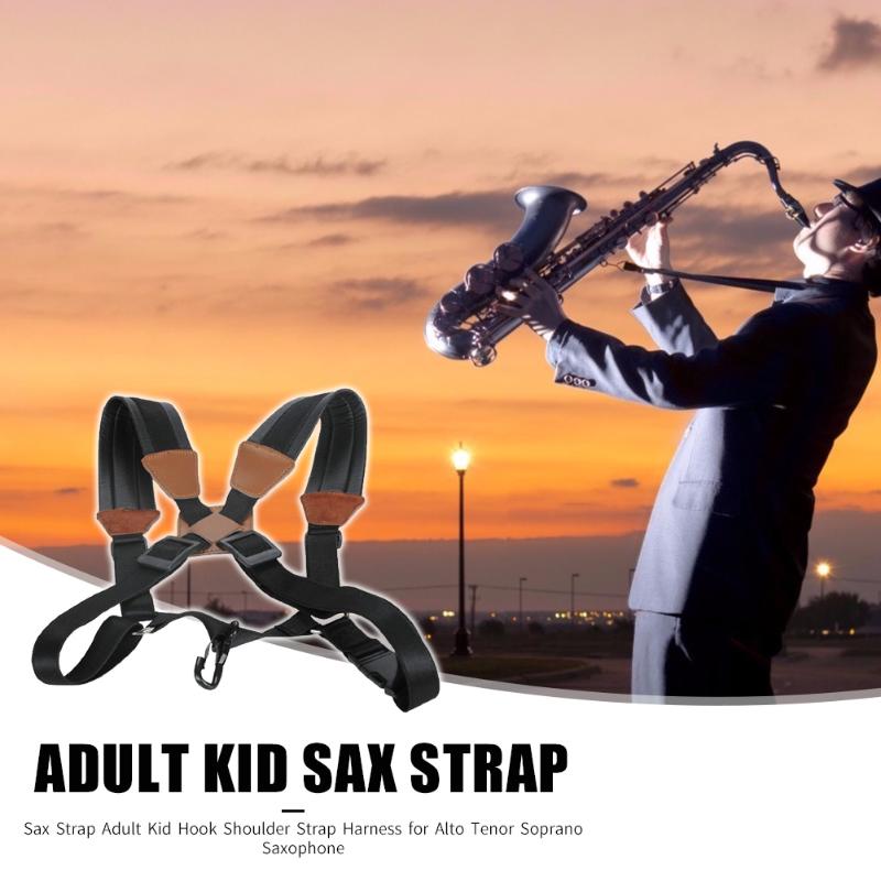 Sax Band Volwassen Kid Schouderriem Harnas Riem Met Haak Voor Alto Tenor Sopraan Saxofoon Onderdelen Accessoires