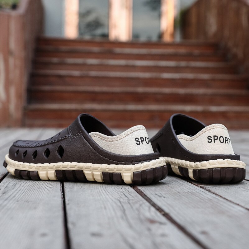 Plastic Sandalen Mannen Zomer Holie Schoenen Slip Op Half-Slippers Mannelijke Strand Schoenen Sandalen Flats licht