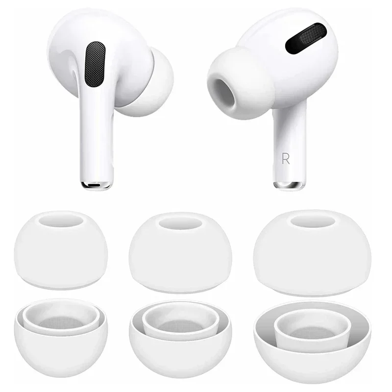 Ersatz-Ohrstöpsel für AirPods Profi 1. 2. Ohrstöpsel, Knospen, Silikon-Gummi-Ohrstöpsel, Ohrhörer-Kappe, Gel-Zubehör, XS/S/M/L, Weiß