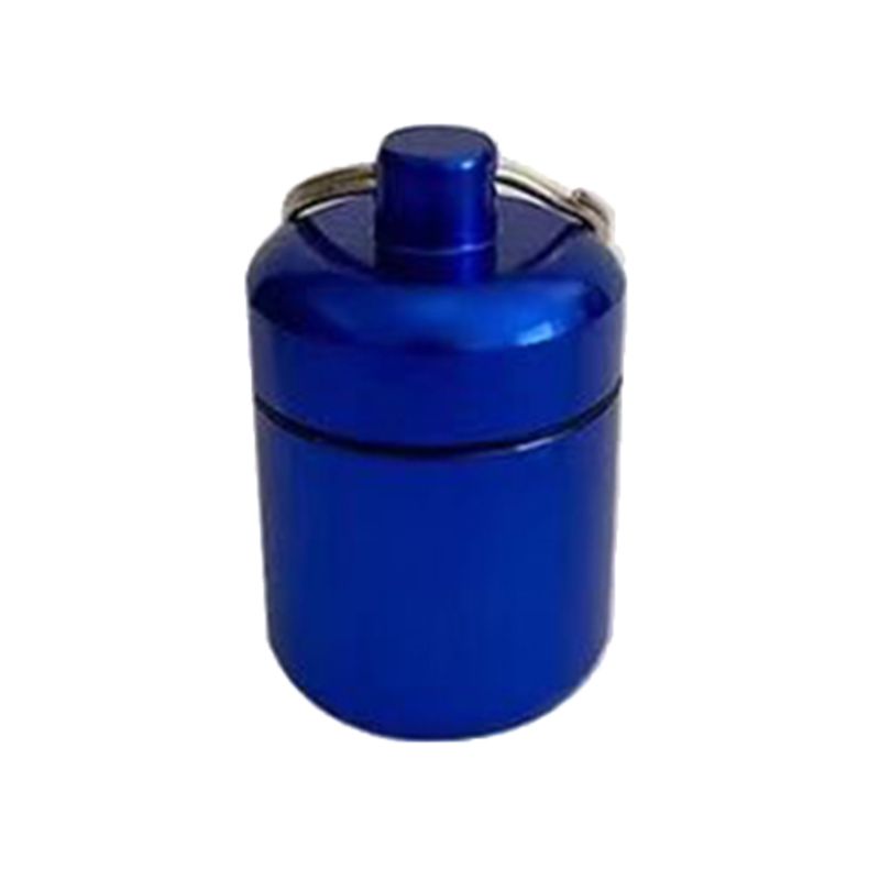 Sleutelhanger Oordopjes Opbergdoos Aluminiumlegering Opbergcontainer voor portemonnee Waterdichte metalen doos: Deep Blue