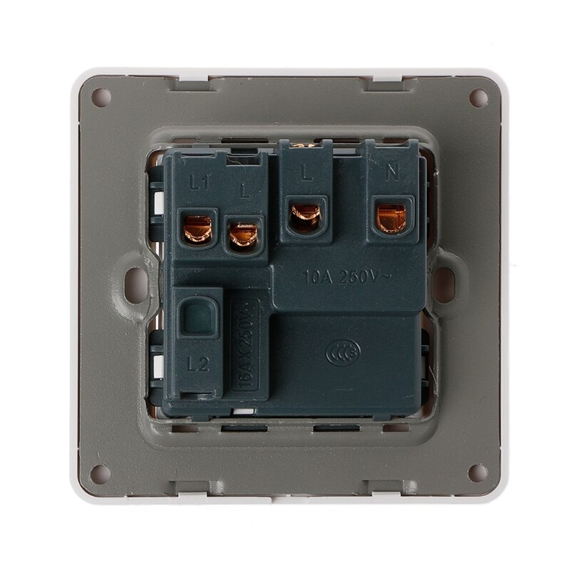 Wall Outlet 2 Hole Universal Power Socket With 1 Gang 2 Way Light Switch Porcelain White Wall Panel G8TB