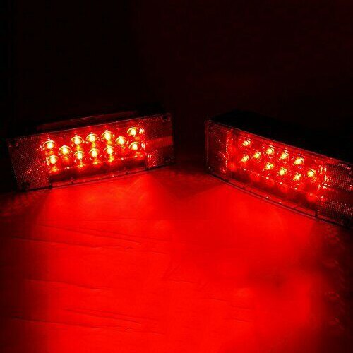 12 V Dompelpompen Trailer Rechthoek LED Licht Kit Rode Staart Remlicht Waterdichte Truck Licht
