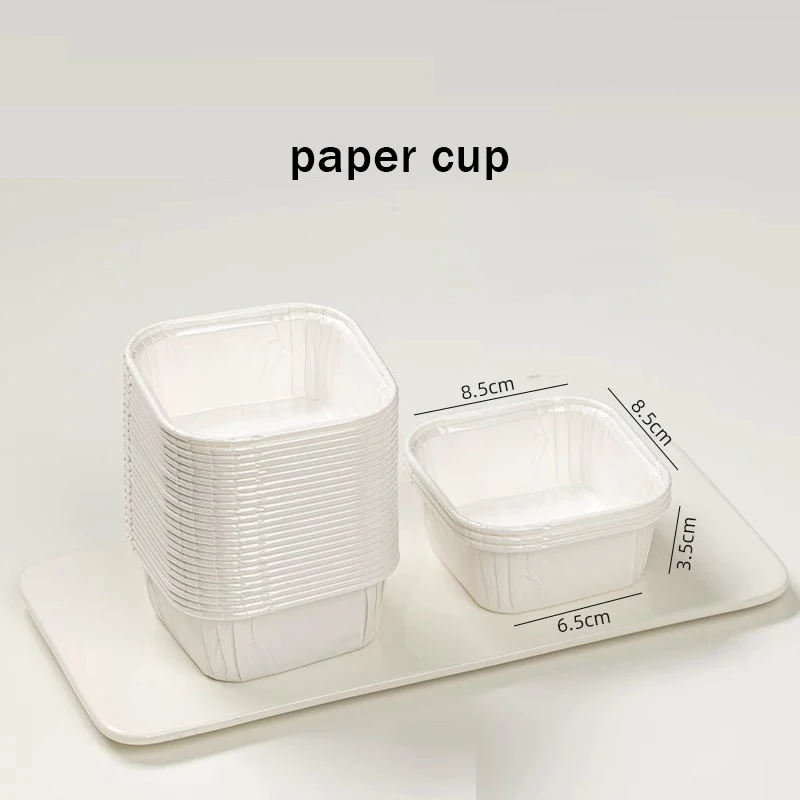 50pcs Square Cake Paper Holders Bread Dessert Pastry Packaging Boxes Disposable Oil Proof Paper Cups Cake Tools Kitchen Supplies: green
