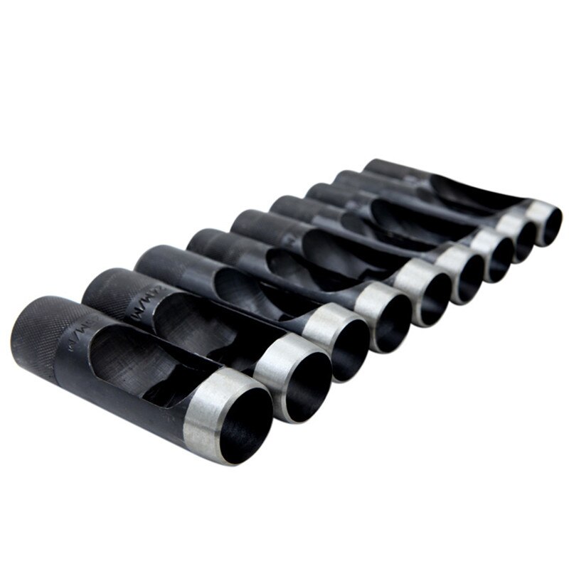 1Pcs Round Carbon Steel Leather Craft Shank Hollow Hole Punch 10mm -25mm for Leather Belt Band Gasket Tools