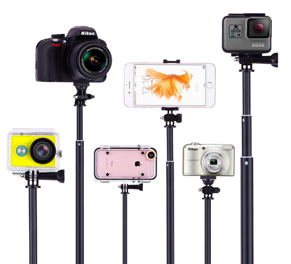 Portable Selfie Stick for GoPro Hero 7 6 5 4 Action Camera Extend Monopod for Xiaomi Yi 4K Sjcam Sj4000 Eken H9 Camera Accessory