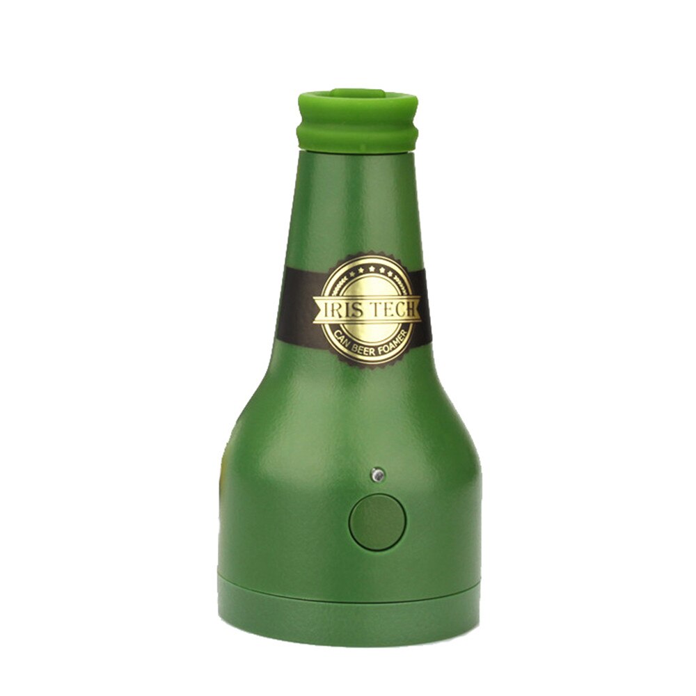 Ultrasonic Beer Foamer Portable Beer Bubbler Bottle Shape Foam Maker for Drinks ultra-sonic foam rich and delicate foam: Green