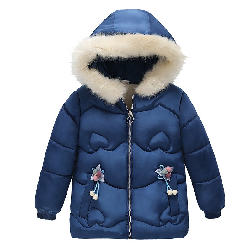 Meisje Katoenen Gewatteerde Jas Kinderen Pluche Hooded Down Lange Jas Meisje Baby Winter Verdikte Lange katoenen Jas