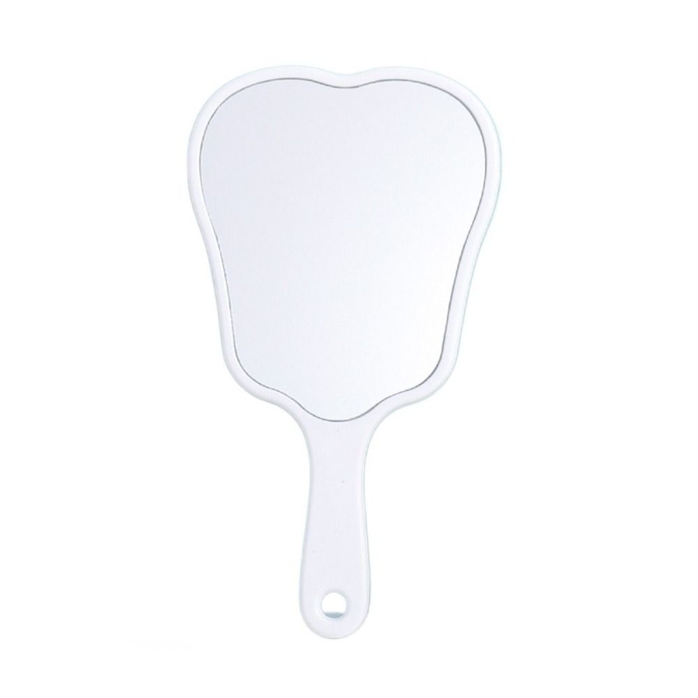 Espelho portátil em forma de dente de plástico para mulheres, durável e leve, de alta definição, espelho de maquiagem portátil mini espelho setorial portátil: Grey