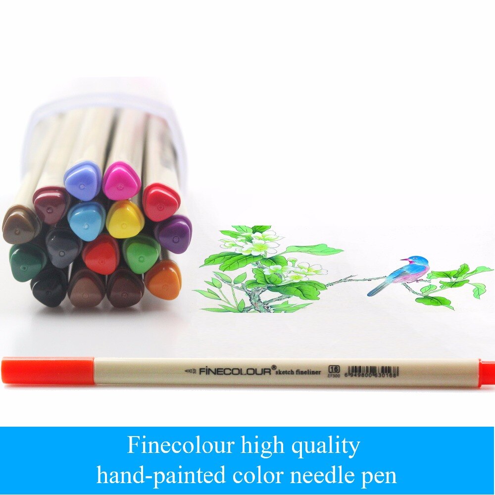 Finecolour EF300 Waterbasis Gekleurde Fineliner 0.3Mm 48 Kleuren Professionele Schets Tekening Art Markers