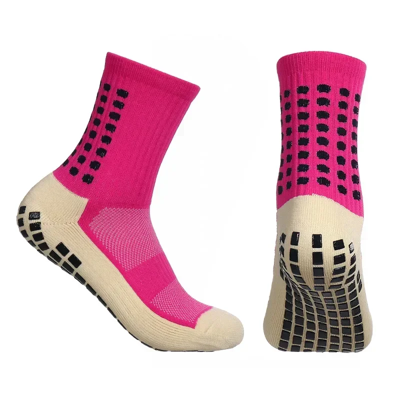 Heren Voetbal Sokken Sport Fietsen Grip Sokken Anti Slip Antislip Grip Pads voor Voetbal Basketbal Voetbaluitrusting: Paars