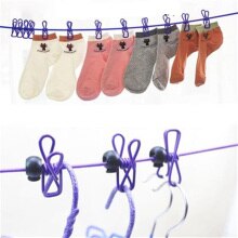Windproof Drying Clothes Hanger Clothesline With 12 Clothespins Camping Drying Rack Clothes Socks Underwear Hanging Dryer Rope