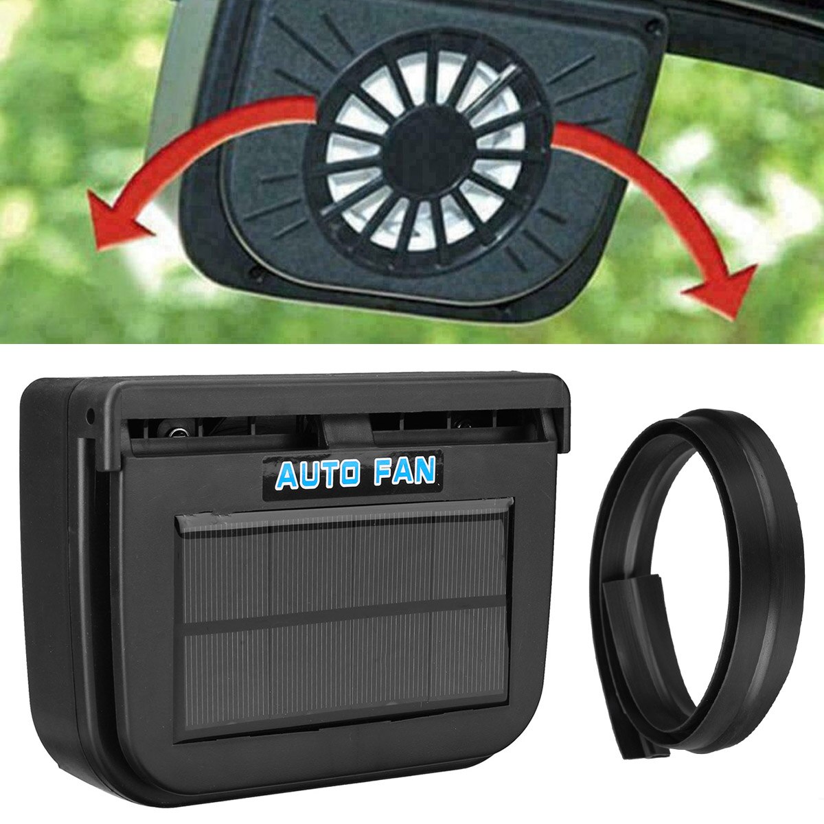 Auto Op Zonne-energie Auto Cooler Auto Cool Ventilator Systeem Radiator Auto Air Vent Uitlaat Warmte Ventilator Met Rubberen Strip