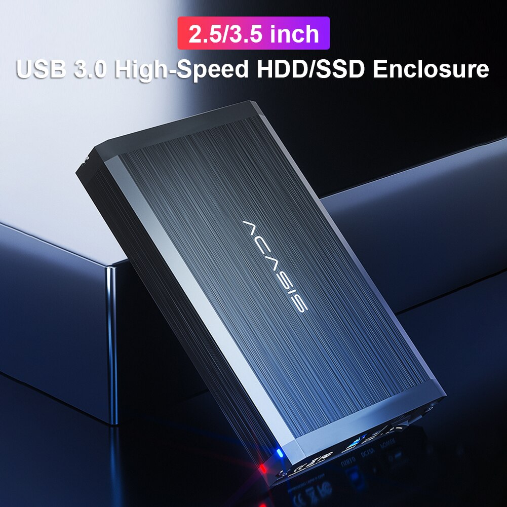Aluminium 4Tb Usb 3.0 Hdd Mobiele Box Case 2.5/3.5 Inch Sata Harde Schijf Schijf Externe Behuizing voor Desktop Pc