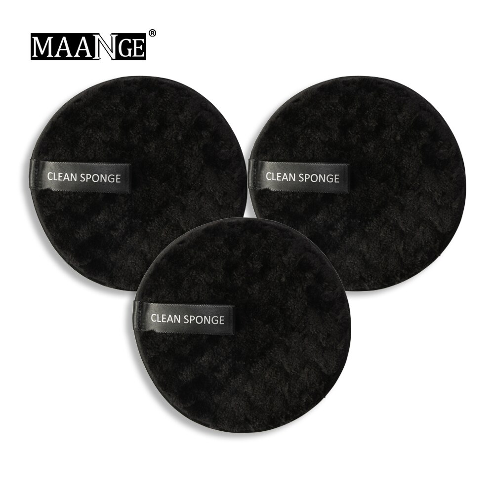 Mikrofaser Tuch Pads Entferner Gesicht Reinigung Handtuch Mehrweg Reinigung machen-hoch Schwamm Doppel Schicht Nagel Kunst Reinigung Wischen Werkzeuge: 3Stck-Schwarz