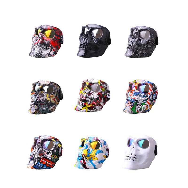 Máscara Modular de motocicleta, cascos de Scooter, máscara de motocicleta, máscara de Calavera, medio casco, gafas, máscara de esquí, gafas desmontables