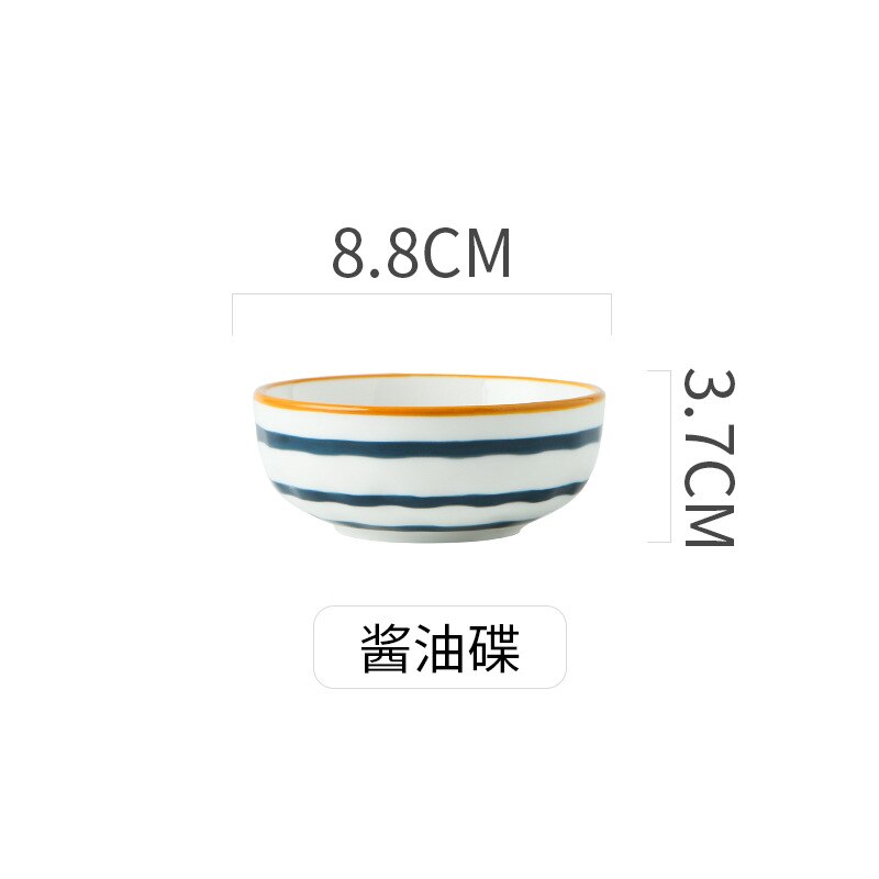 Japanese-style ceramic dinner plate home cooking dish ramen dish Western food steak dish soup dish tableware Home Decor: 3.5 inches dish B
