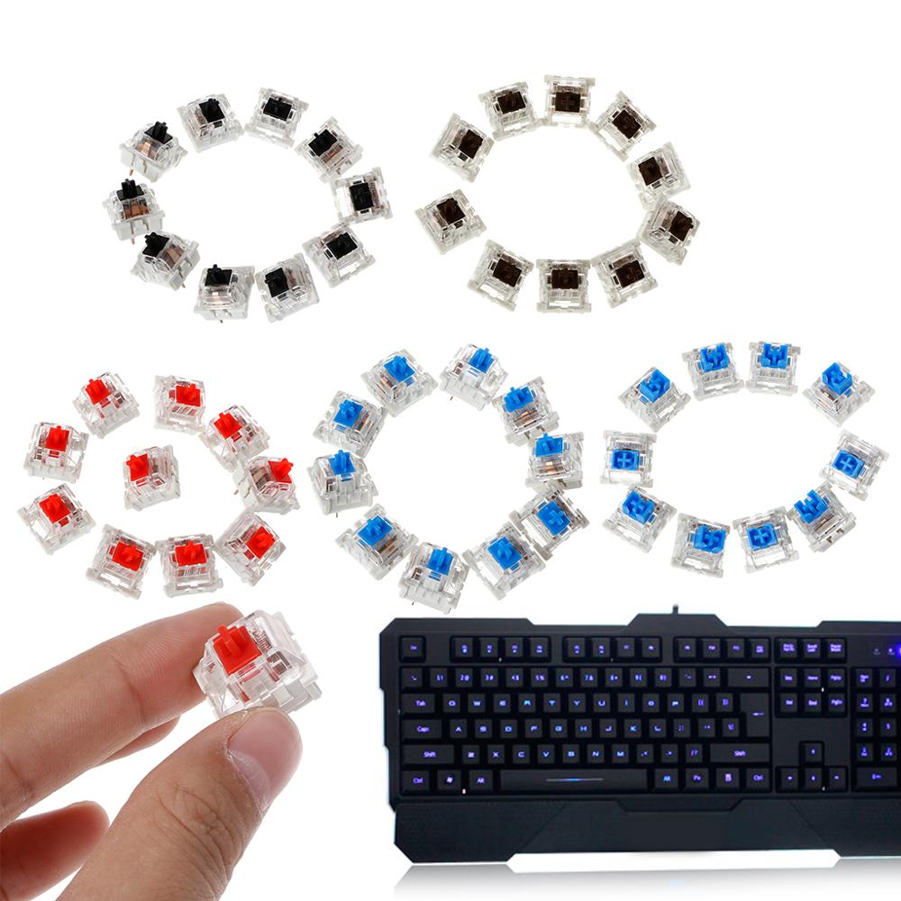 10Pcs 3 Pin Mechanical Keyboard Switch Blue Replacement For Cherry MX