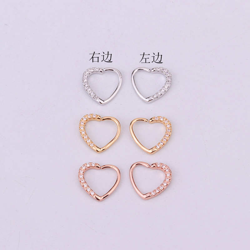 nouvelle 1pc CZ cerceau nez Septum anneau coeur Daith Piercing Tragus Cartilage Helix boucle d'oreille bijoux de corps