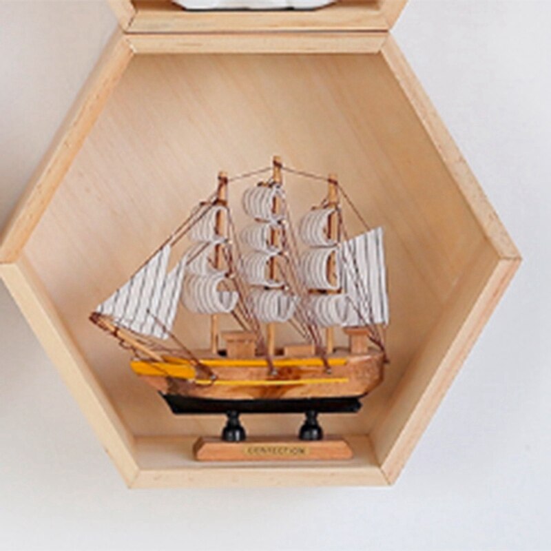 Abfu-nordic stijl kinderkamer decoratie plank houten geel wit honingraat zeshoekige planken voor babykamer decoratie