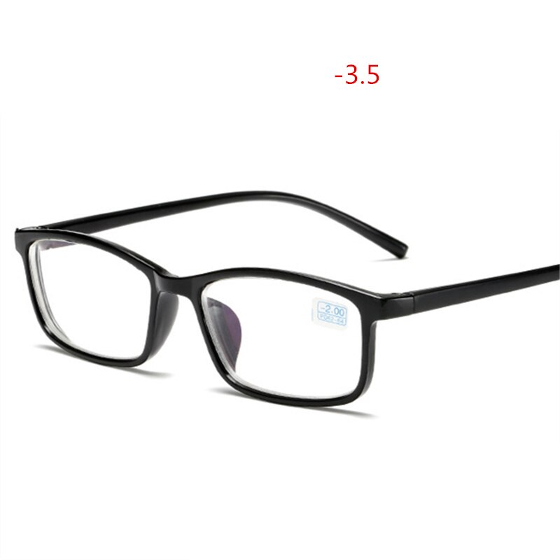 Nywooh sininen elokuva valmis myopia lasit miehet mustat silmälasit lyhytnäköiset silmälasit  -1.0 -1.5 -2 -2.5 -3. -3.5 -4: Musta -3.5