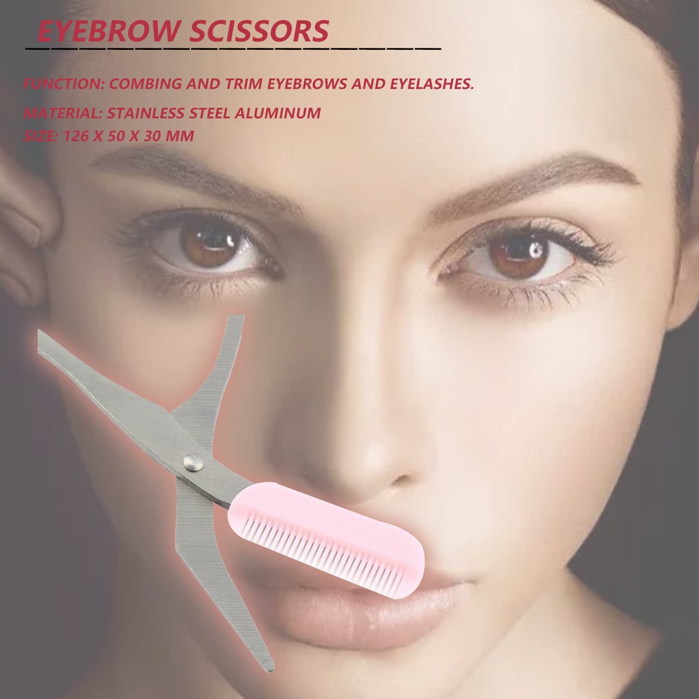 Dziewczyna dama różowy trymer robić brwi rzęs nożyce robić cieniowania grzebień rzęs spinki robić włosów nożyczki kształtowanie brwi Pielęgnacja narzędzie kosmetyczne
