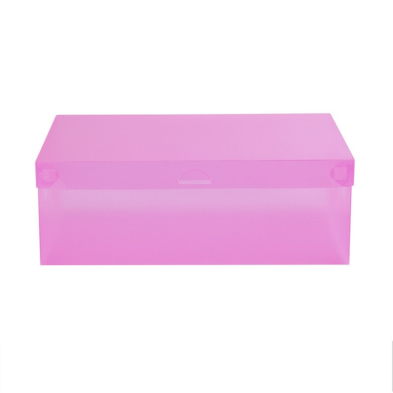 Transparante plastic schoenendoos, opvouwbare schoenendoos, organizer, badkamer, balkon, diverse opbergruimte, huis, benodigdheden: Roze
