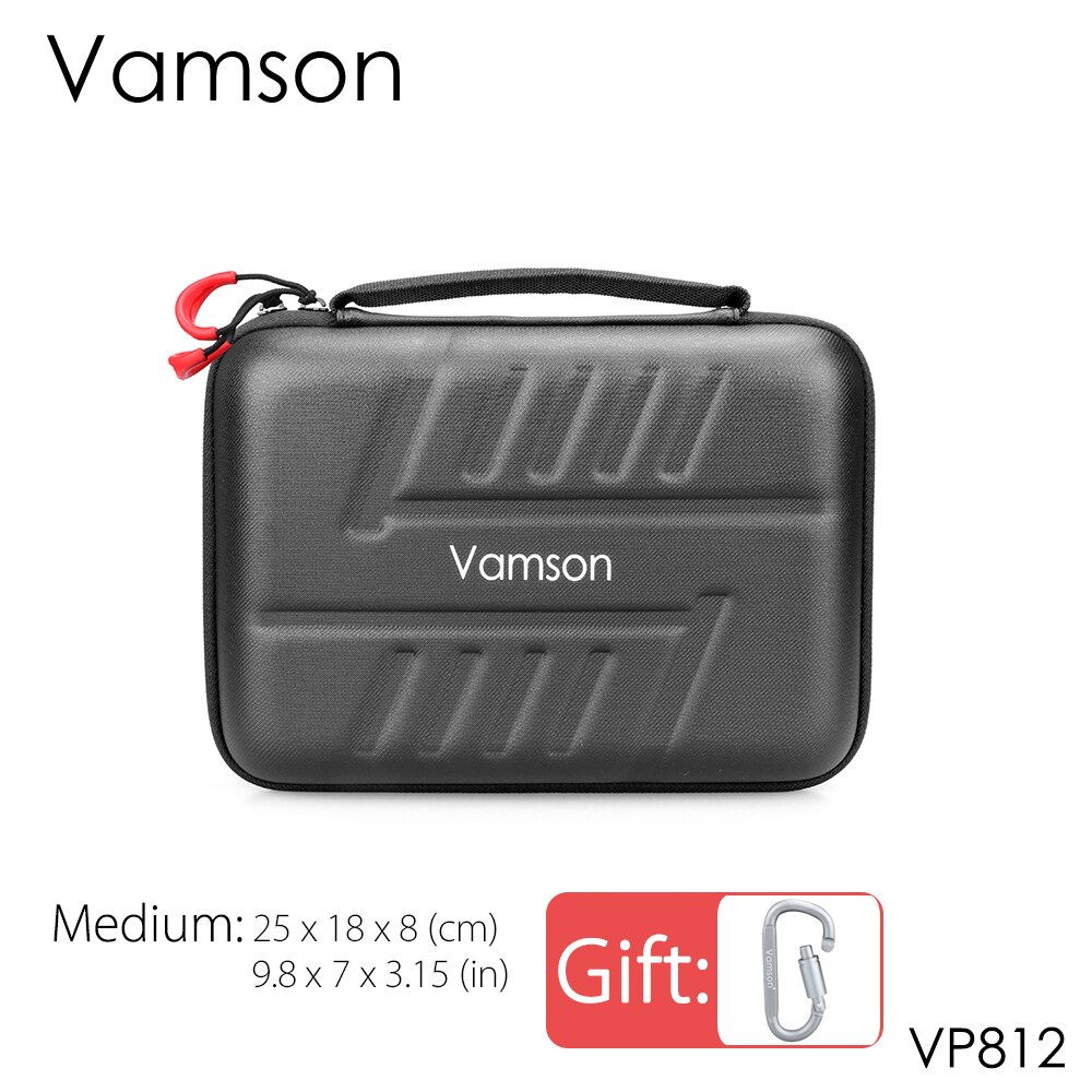 Vamson Large Waterproof Carrying Case PU for Gopro Hero 10/9/8/7/6 for DJI OSMO Action Camera for AKASO/YI Hard Shell VP808: VP812