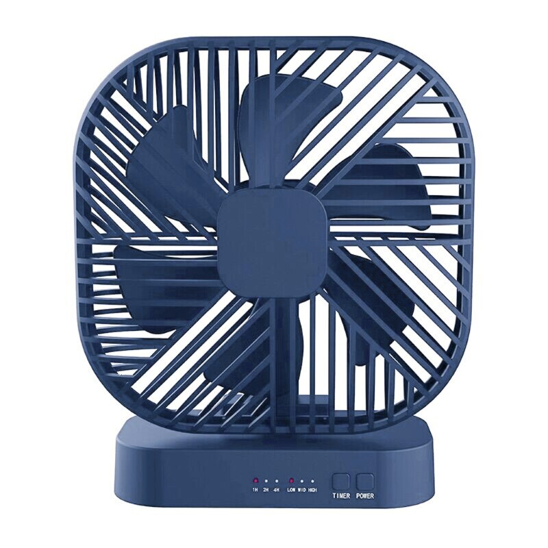 Universal Magnetic Mini Fan USB or 4x AA Battery Powered Desk Fan with 3 Speed Timing Function Personal Fans for Camping Office: Blue Standard