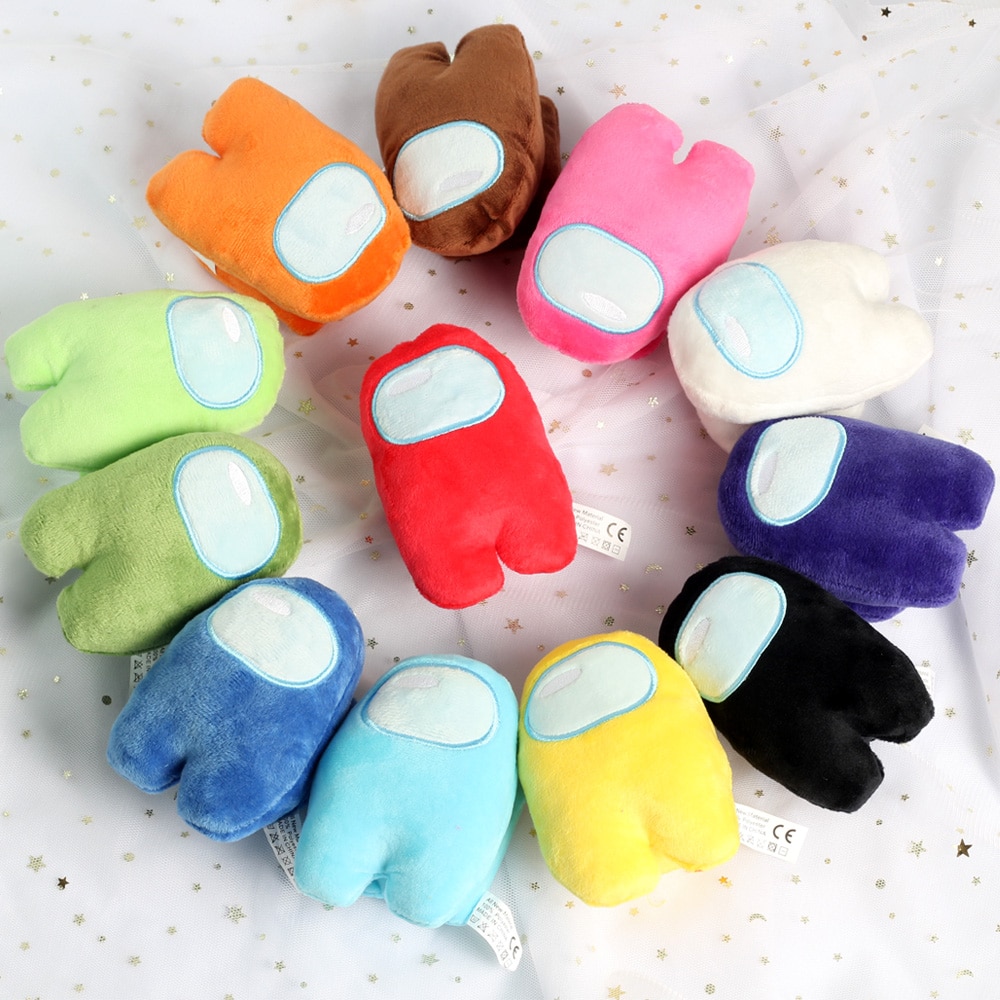 10CM Lovely Among Us Plush Toys Soft Solid Color Reliver Stress Toys Funny Cute Plushie Game Doll Kids